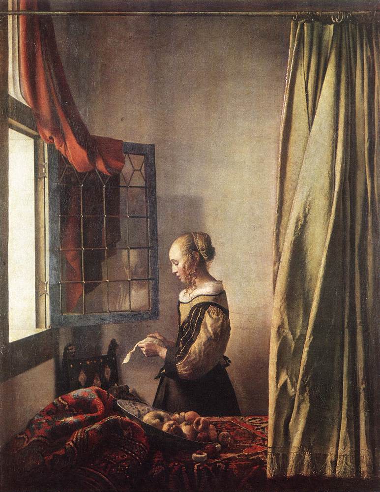 Girl Reading a Letter at an Open Window